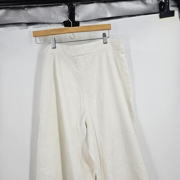 Julia Amory Trouser Pants White Corduroy Striped Stretch Wide Leg NWT Size XL - Picture 5 of 8